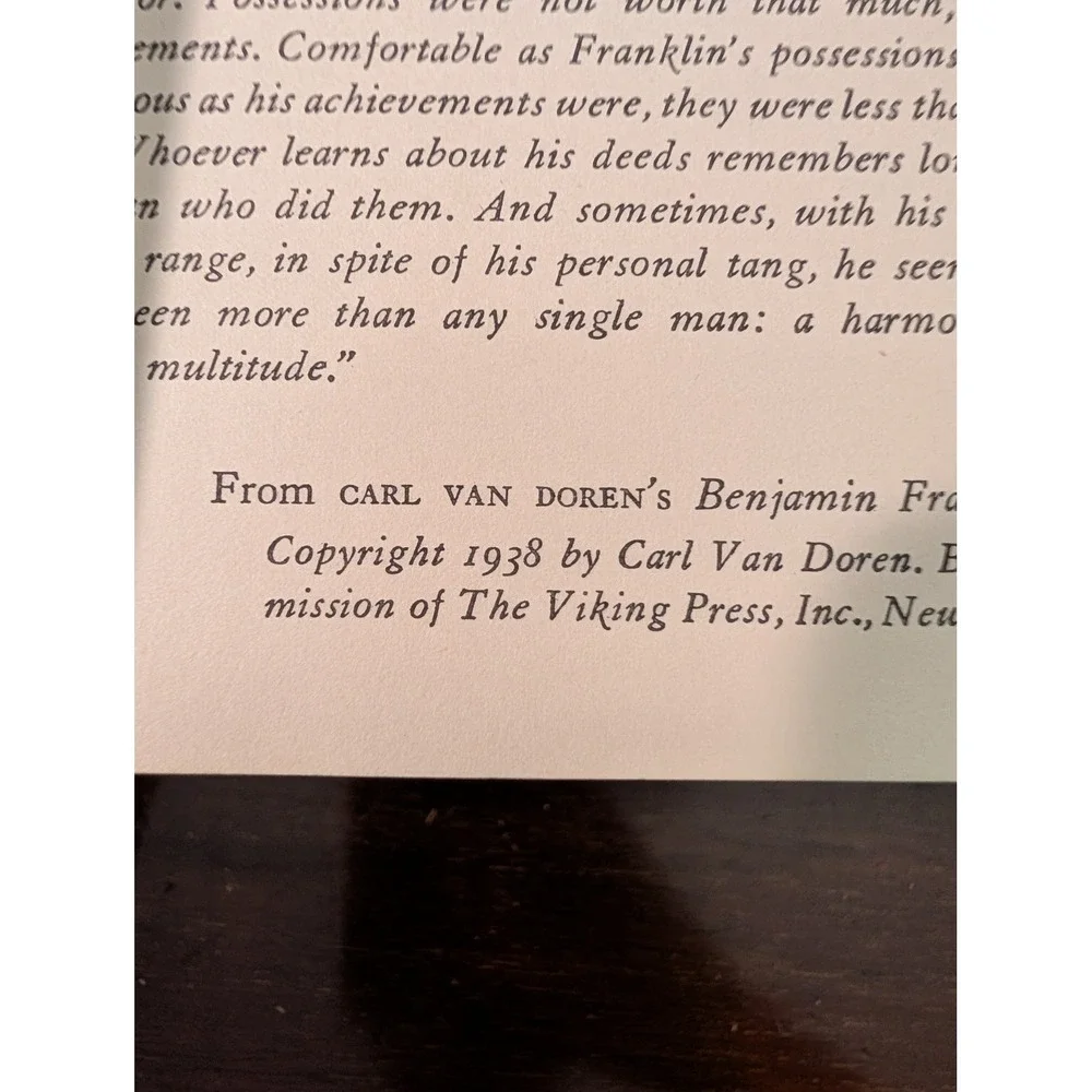 The Autobiography of Benjamin Franklin Collector's Edition Pocket Books 1938